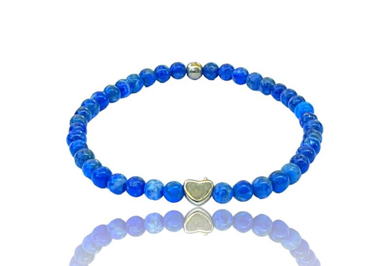 Steinfixx® Perlenarmband Edelsteinarmband aus Lapis Lazuli mit 18k vergoldeten Elementen (Handmade in Germany, 1-tlg., Natursteine in Top-Qualität), Stein der Könige, inklusive edler Geschenkbox von Steinfixx®