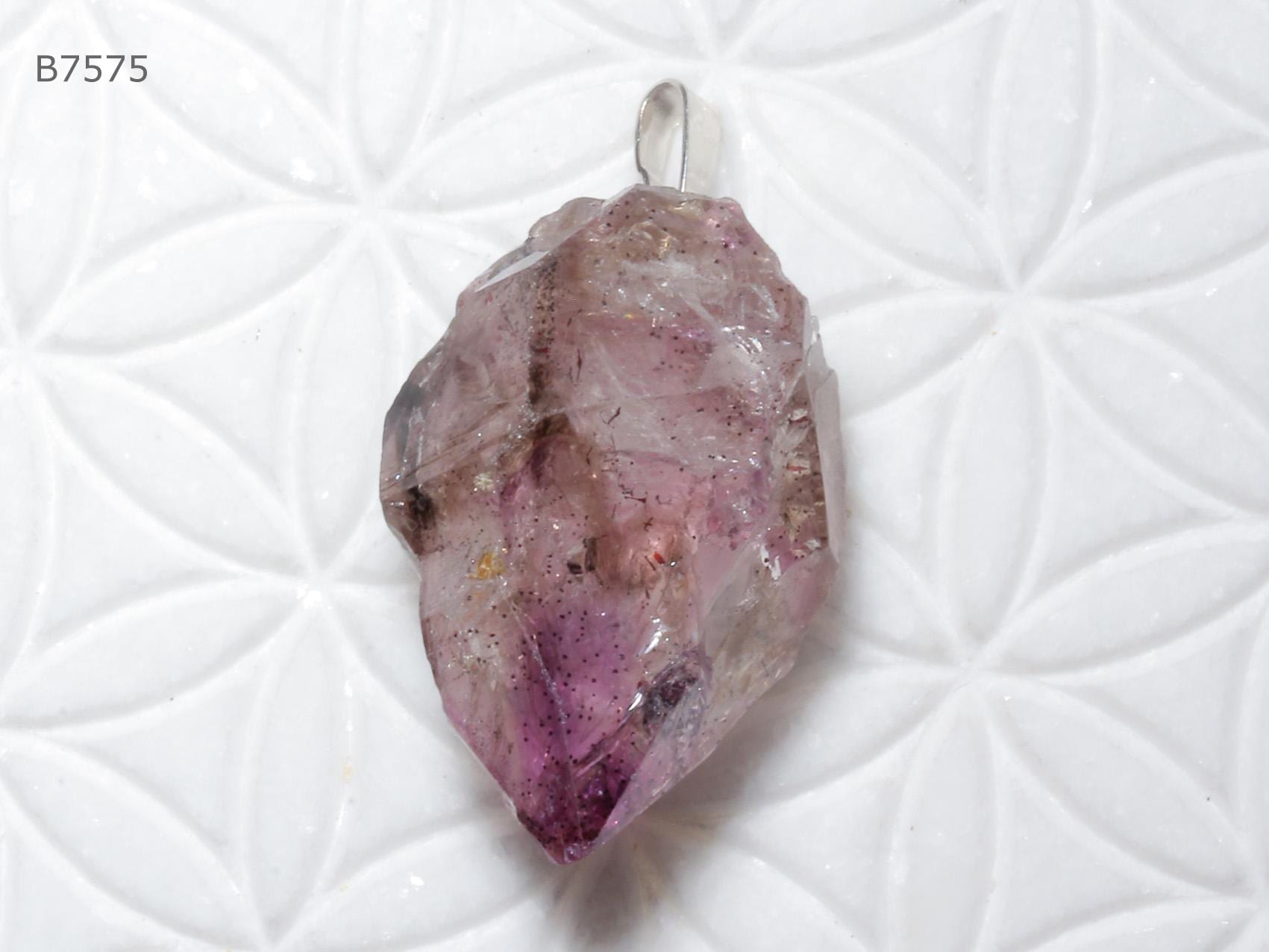 Amethyst-Anhänger Mit Rauchquarz, Kristall Schlaufe Aus 925 Silber | B7575 von SteinkraftShop