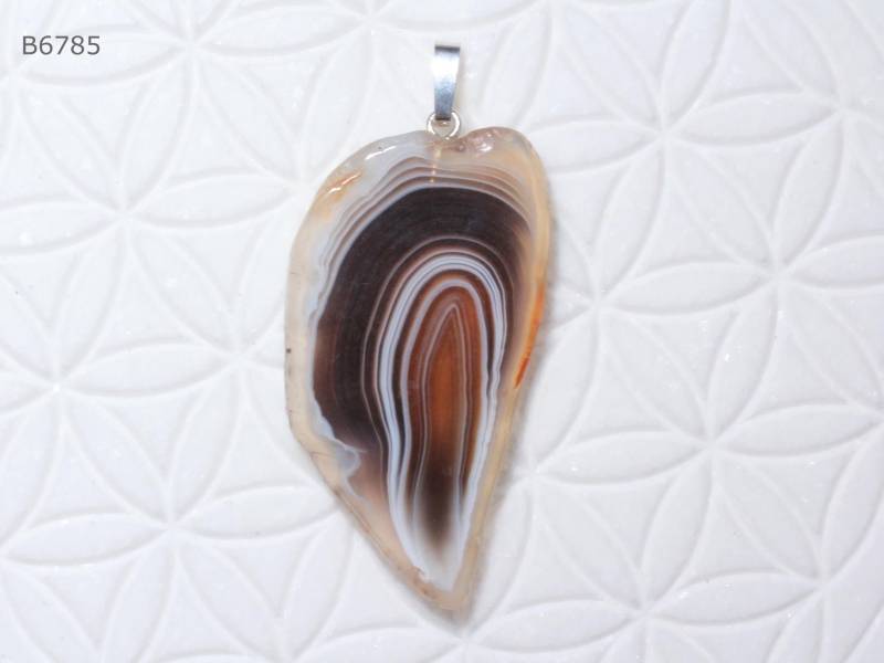 Botswanaachat-Anhänger | Scheibe Mit Schlaufe Aus 925 Silber von SteinkraftShop