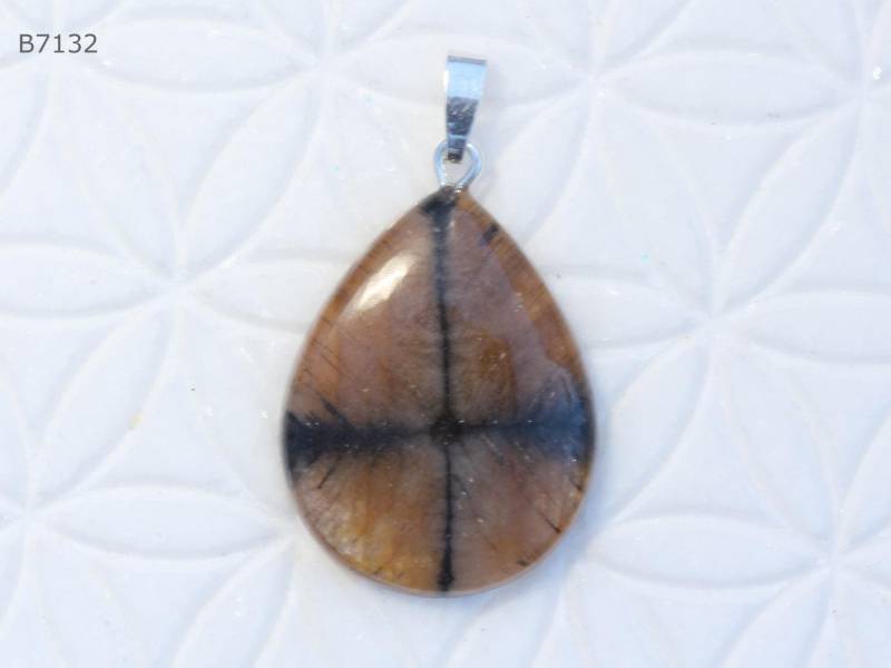 Chiastolith-Anhänger | Cabochon Mit Schlaufe Aus 925 Silber von SteinkraftShop
