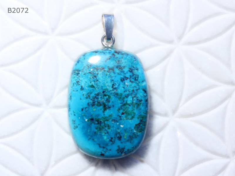 Chrysokoll-Anhänger | Cabochon Mit Schlaufe Aus 925 Silber von SteinkraftShop