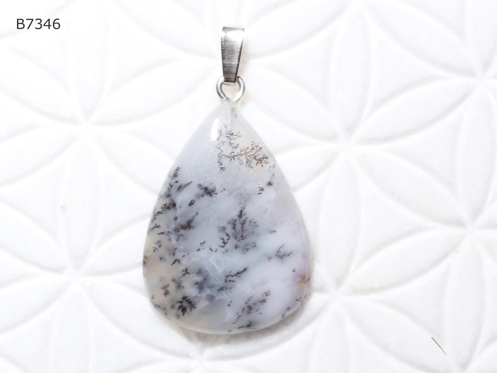 Dendritenopal-Anhänger | Cabochon Mit Schlaufe Aus 925 Silber Dendritenopal-Anhänger | Cabochon Mit Schlaufe Aus 925 Silber von SteinkraftShop