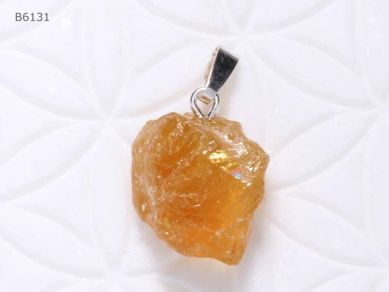 Goldberyll-Anhänger | Rohstein Mit Schlaufe Aus 925 Silber von SteinkraftShop