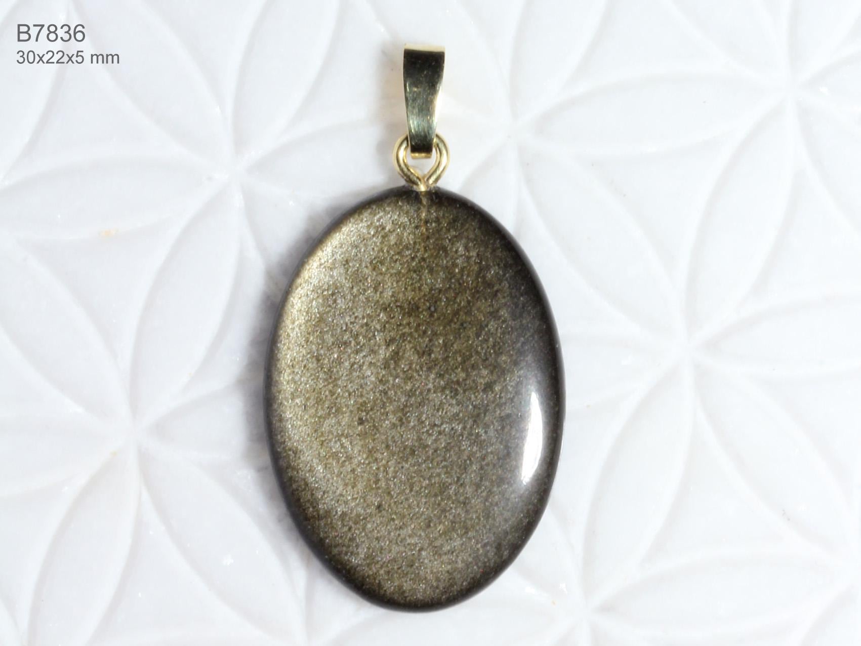 Goldobsidian-Anhänger | Cabochon Mit Schlaufe Aus Vergoldetem 925 Silber von SteinkraftShop