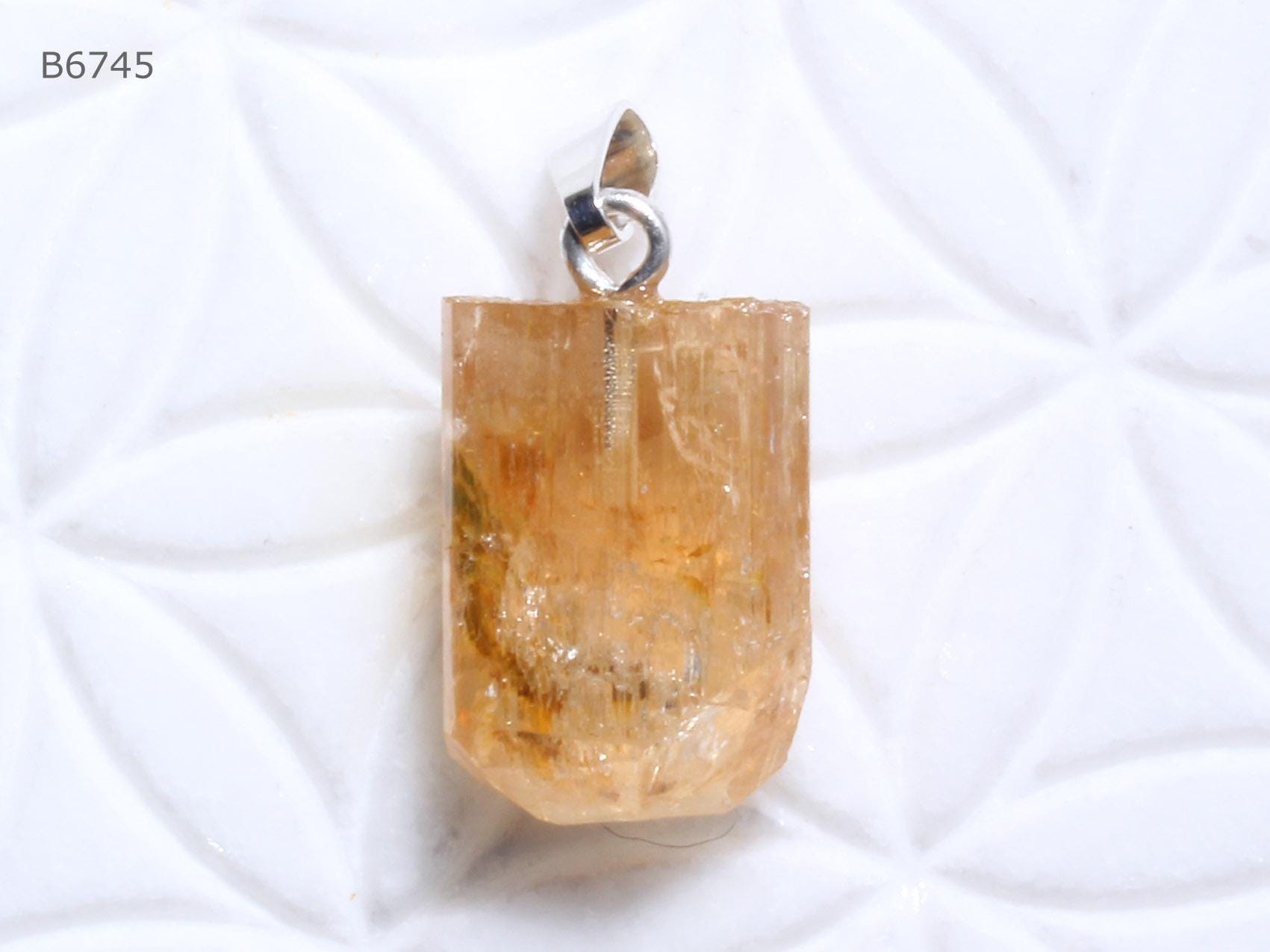 Goldtopas-Anhänger | Kristall Mit Schlaufe Aus 925 Silber Topas Imperial B6745 Goldtopas-Anhänger | Kristall Mit Schlaufe Aus 925 Silber Topas Imperial B6745 von SteinkraftShop