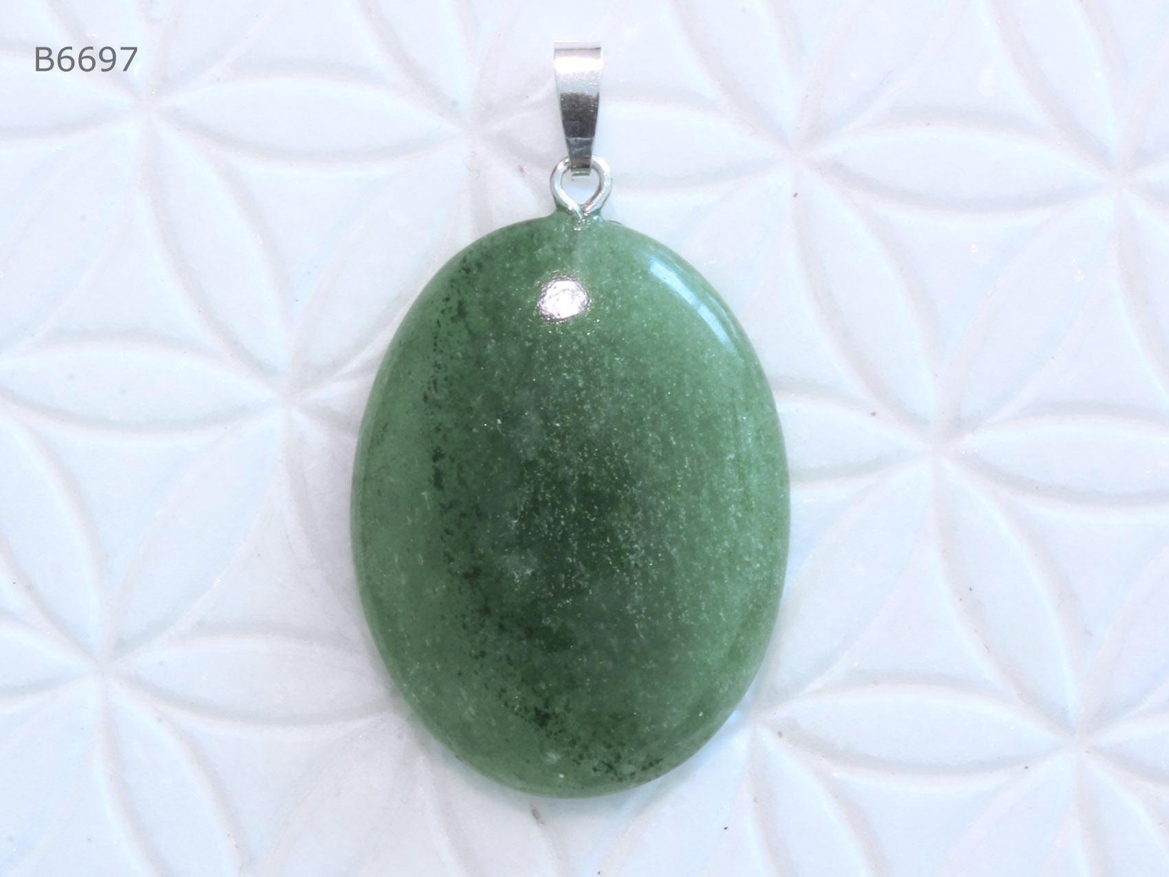 Grüner Aventurin-Anhänger | Cabochon Mit Schlaufe Aus 925 Silber Grüner Aventurin-Anhänger | Cabochon Mit Schlaufe Aus 925 Silber von SteinkraftShop