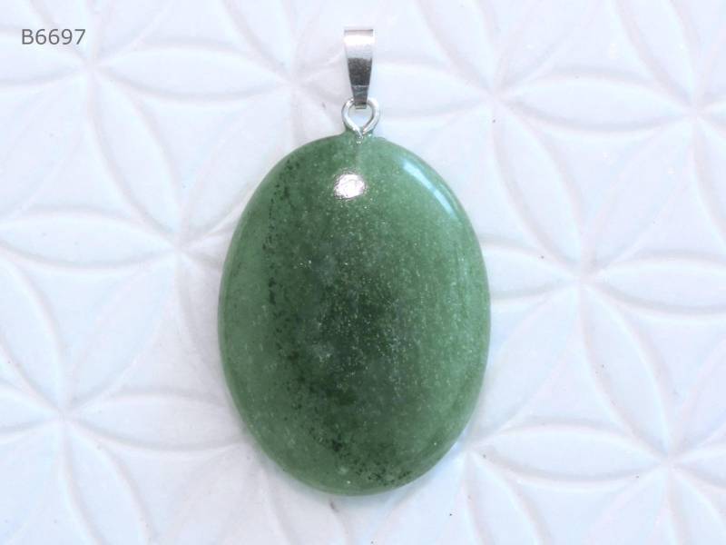 Grüner Aventurin-Anhänger | Cabochon Mit Schlaufe Aus 925 Silber Grüner Aventurin-Anhänger | Cabochon Mit Schlaufe Aus 925 Silber von SteinkraftShop
