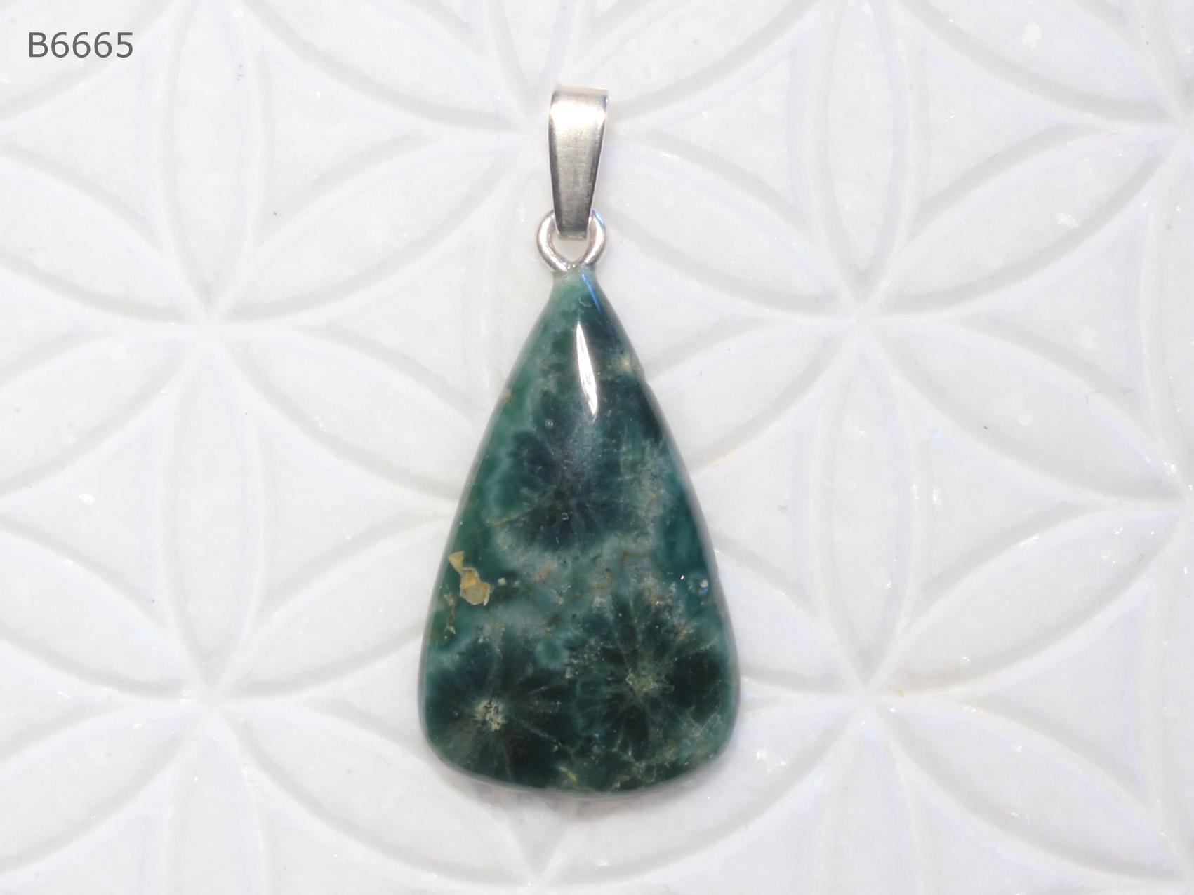 Grüner Jaspis-Anhänger | Cabochon Mit Schlaufe Aus 925 Silber von SteinkraftShop