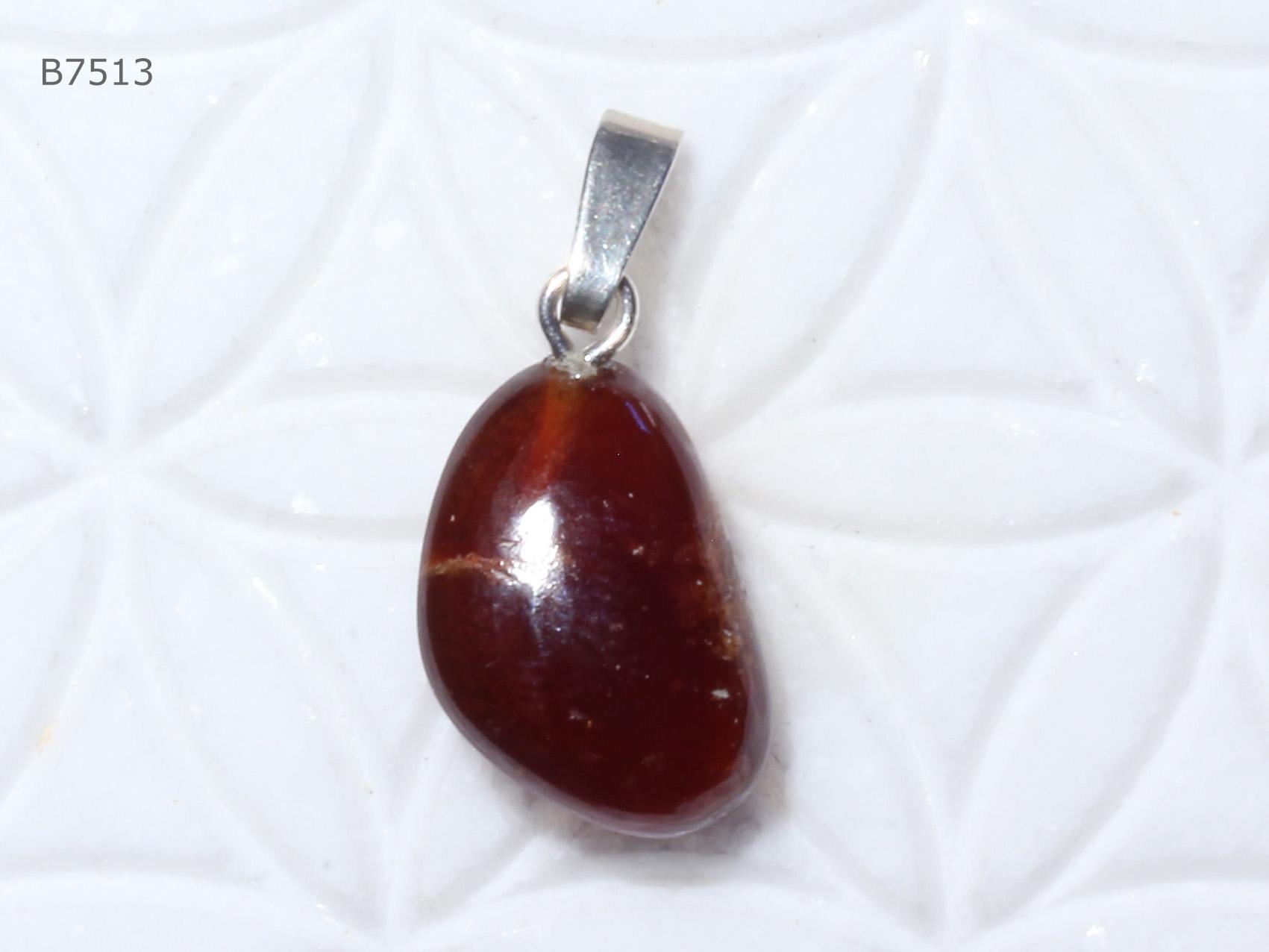 Hessonit-Anhänger, Granat | Trommelstein Mit Schlaufe Aus 925 Silber B7513 Hessonit-Anhänger, Granat | Trommelstein Mit Schlaufe Aus 925 Silber B7513 von SteinkraftShop