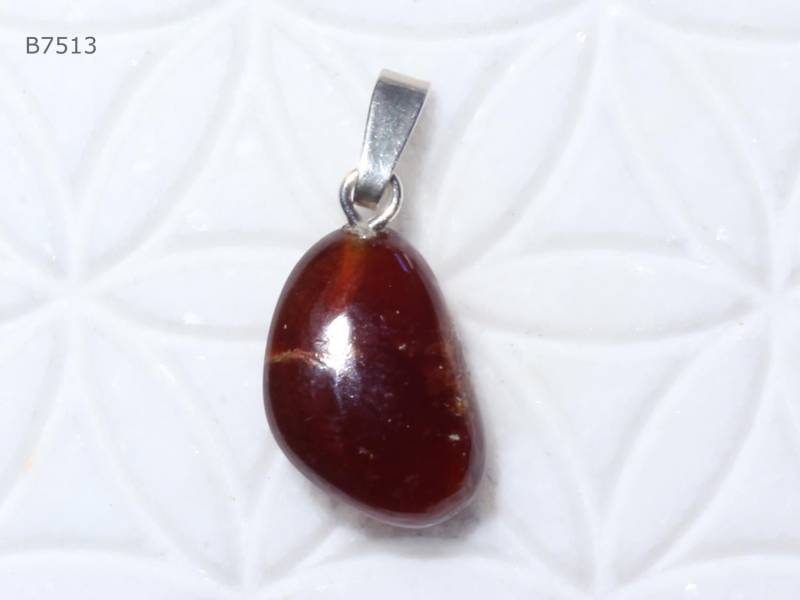 Hessonit-Anhänger, Granat | Trommelstein Mit Schlaufe Aus 925 Silber B7513 von SteinkraftShop