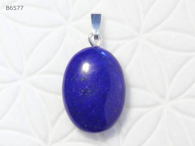 Lapislazuli-Anhänger | Trommelstein Mit Schlaufe Aus 925 Silber von SteinkraftShop