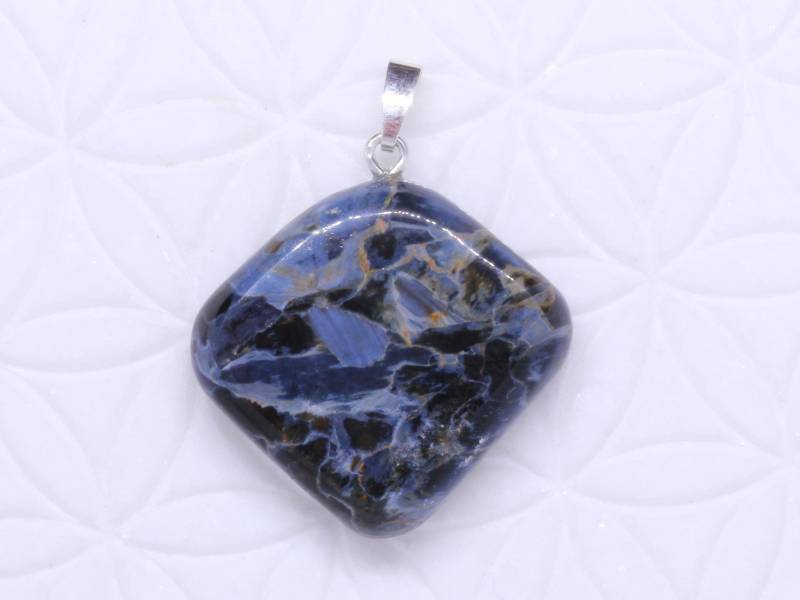 Pietersit-Anhänger, Scheibe Mit Schlaufe Aus 925 Silber von SteinkraftShop