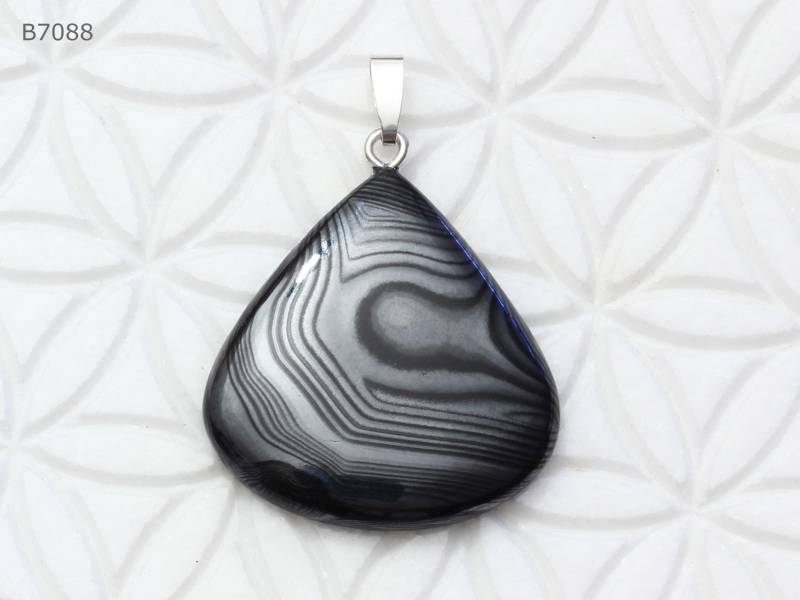 Psilomelan-Anhänger | Cabochon Mit Schlaufe Aus 925 Silber Psilomelan-Anhänger | Cabochon Mit Schlaufe Aus 925 Silber von SteinkraftShop