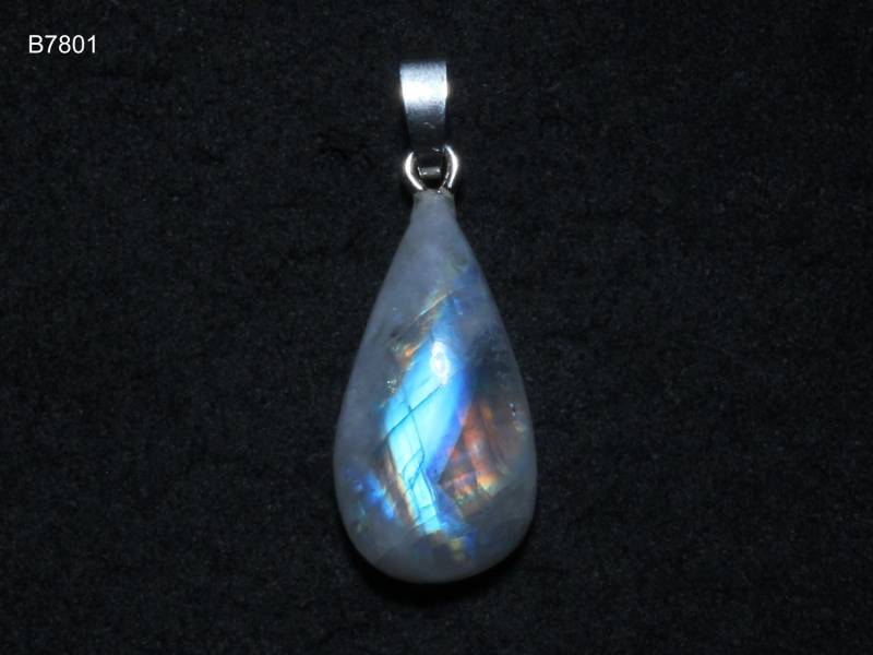 Regenbogen-Mondstein-Anhänger, Cabochon Mit Schlaufe Aus 925 Silber von SteinkraftShop