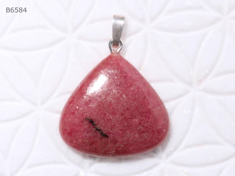 Rhodonit-Anhänger | Cabochon Mit Schlaufe Aus 925 Silber von SteinkraftShop