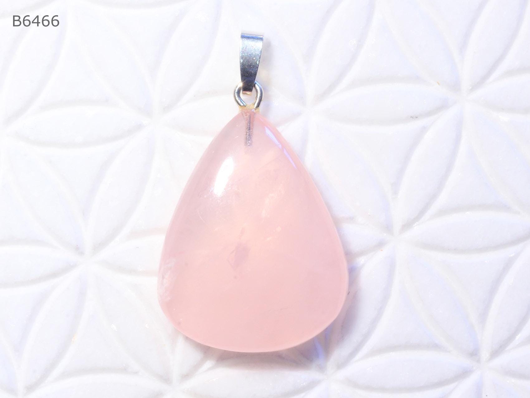 Rosenquarz-Anhänger | Cabochon Mit Schlaufe Aus 925 Silber Rosenquarz-Anhänger | Cabochon Mit Schlaufe Aus 925 Silber von SteinkraftShop