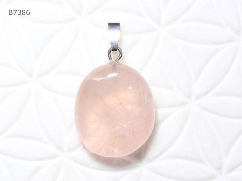 Rosenquarz-Anhänger | Trommelstein Mit Schlaufe Aus 925 Silber Rosenquarz-Anhänger | Trommelstein Mit Schlaufe Aus 925 Silber von SteinkraftShop