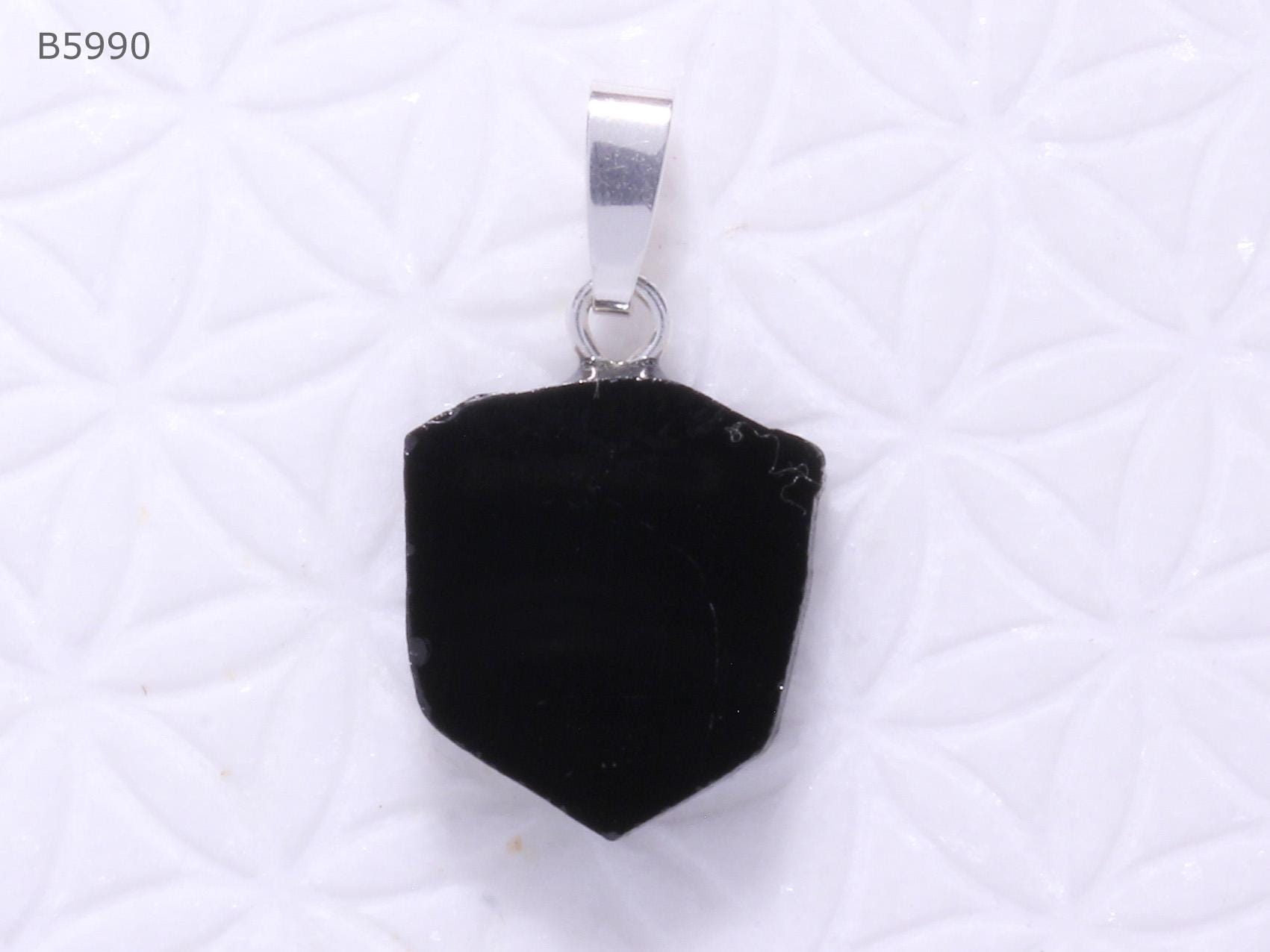 Schwarzer Turmalin-Anhänger | Kristallquerschnitt Mit Schlaufe Aus 929 Silber Schörl Schwarzer Turmalin-Anhänger | Kristallquerschnitt Mit Schlaufe Aus 929 Silber Schörl von SteinkraftShop