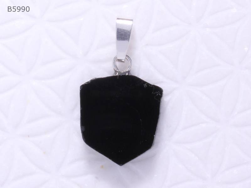Schwarzer Turmalin-Anhänger | Kristallquerschnitt Mit Schlaufe Aus 929 Silber Schörl Schwarzer Turmalin-Anhänger | Kristallquerschnitt Mit Schlaufe Aus 929 Silber Schörl von SteinkraftShop