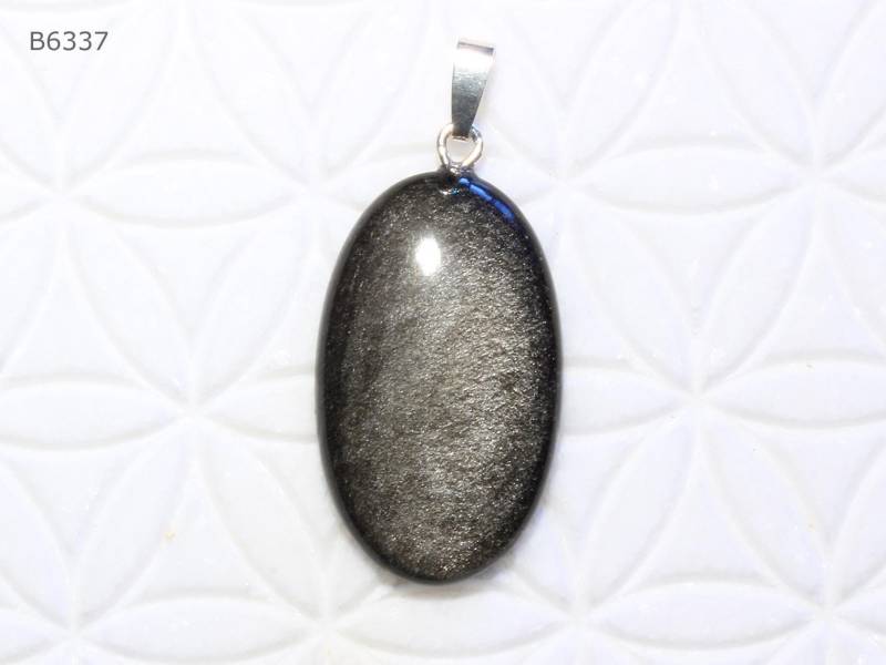 Silberobsidian-Anhänger | Cabochon Mit Schlaufe Aus 925 Silber von SteinkraftShop