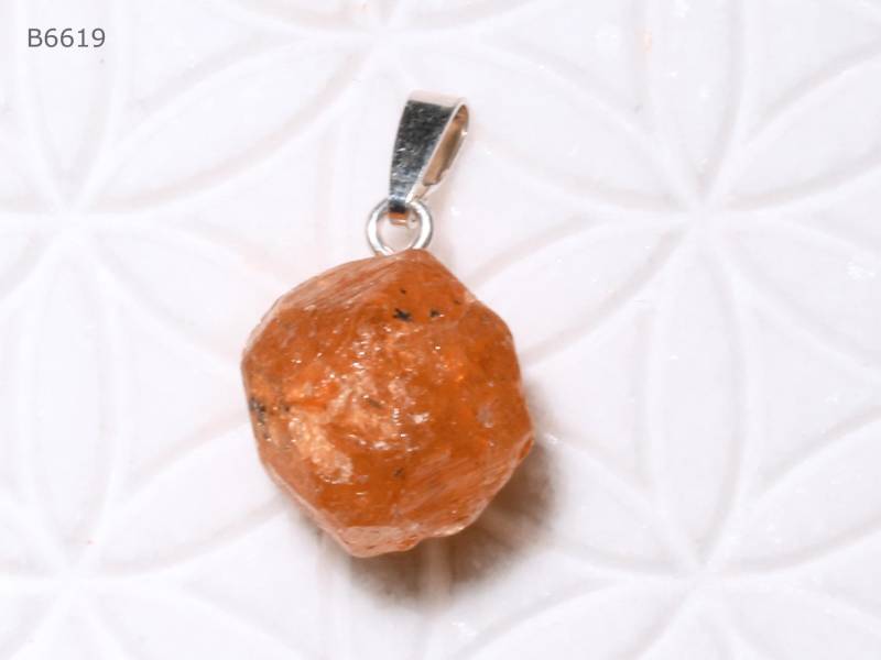 Spessartin-Anhänger | Kristall Mit Schlaufe Aus 925 Silber Granat von SteinkraftShop