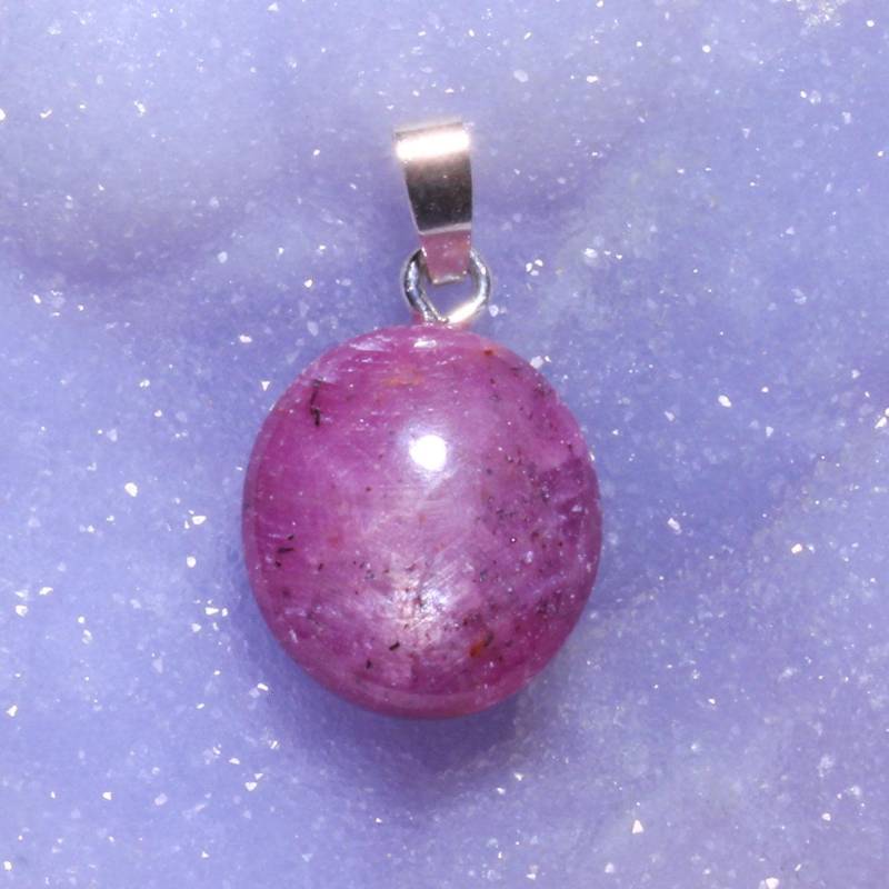 sternrubin-Anhänger | Cabochon Mit Schlaufe Aus 925 Silber B5772 von SteinkraftShop