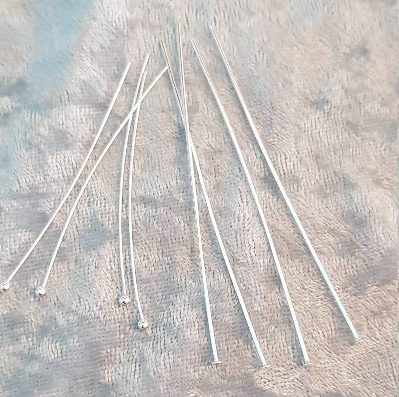 Silberstifte in 2 Verschiedenen Größen Zum Selbst Herstellen Von Ohrschmuck, 925Er Sterlingsilber von Steinleicht