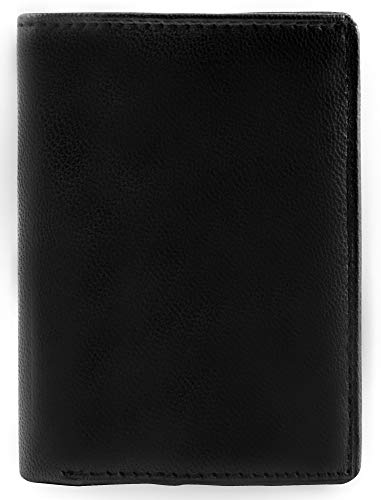 Steinmeister Kreditkartenmappe Echt Leder Schwarz 8 Kreditkarten RFID Schutz Fächer Maße 8 x 10,5 cm von Steinmeister