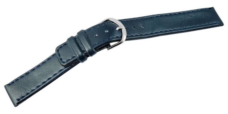 Steinmeister Uhrenarmband 8000279 Basic Lederimitat Armband in dunkelblau, glatt, flach, 16 von Steinmeister
