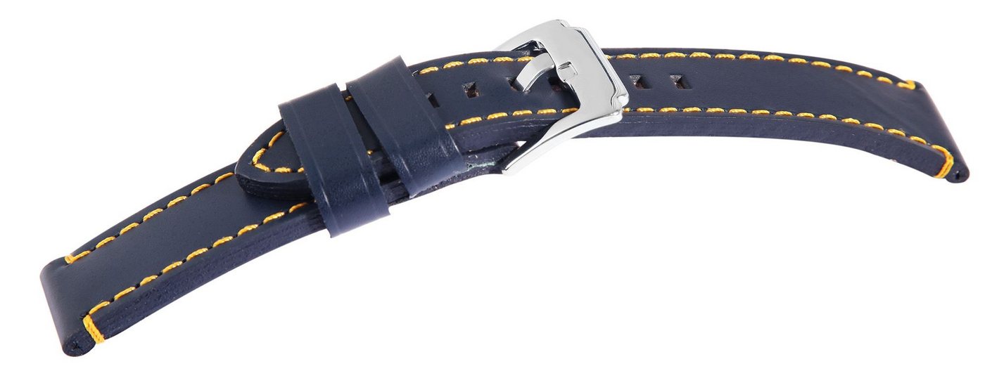 Steinmeister Uhrenarmband 8000435 Echtleder-Uhrenarmband, dunkelblau, gelbe Naht, 18 - 26 von Steinmeister