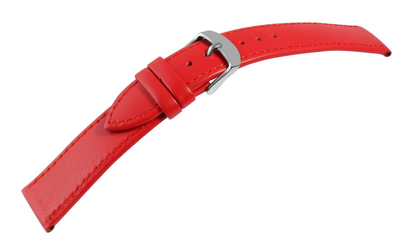 Steinmeister Uhrenarmband 8000467 Uhrenarmband aus Echtleder, genäht, rot, 10 - 26 mm von Steinmeister
