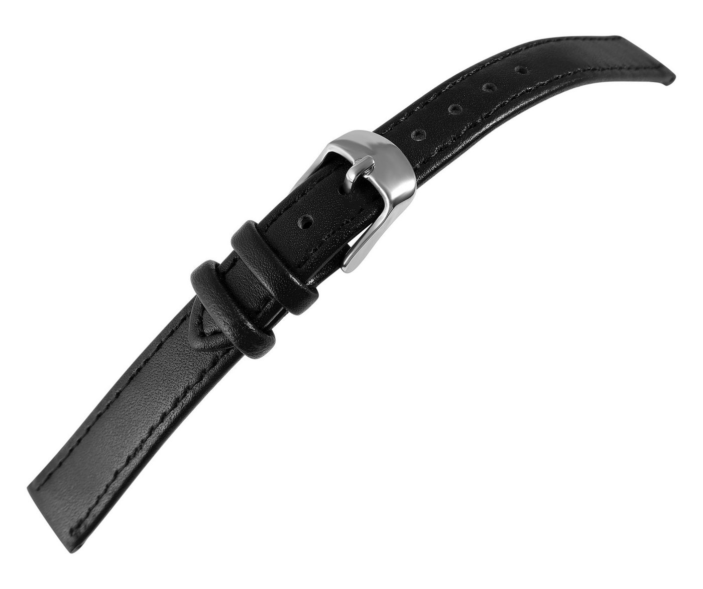 Steinmeister Uhrenarmband 8000481 Uhrenarmband aus Echtleder, genäht, schwarz, 10 - 26 mm von Steinmeister