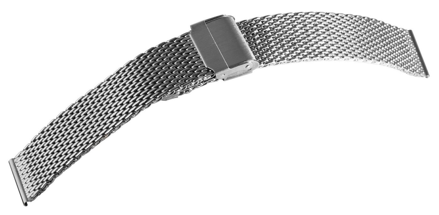 Steinmeister Uhrenarmband MB0017 Milanese Uhrenarmband, silberfarben, 18 - 24 mm, Herren ErsatzArmband von Steinmeister