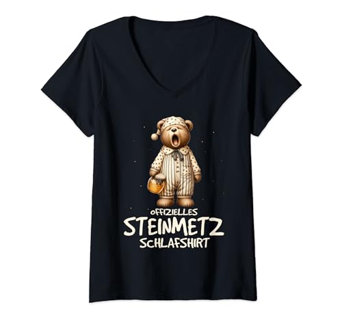 Damen Offizielles Schlafshirt Steinmetz T-Shirt mit V-Ausschnitt von Steinmetz Geschenk