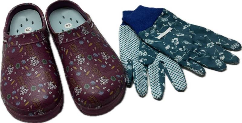 Steinnacher Bärbel Blackfox Gartenclog Lily Himbeer mit Handschuhen Clog von Steinnacher Bärbel