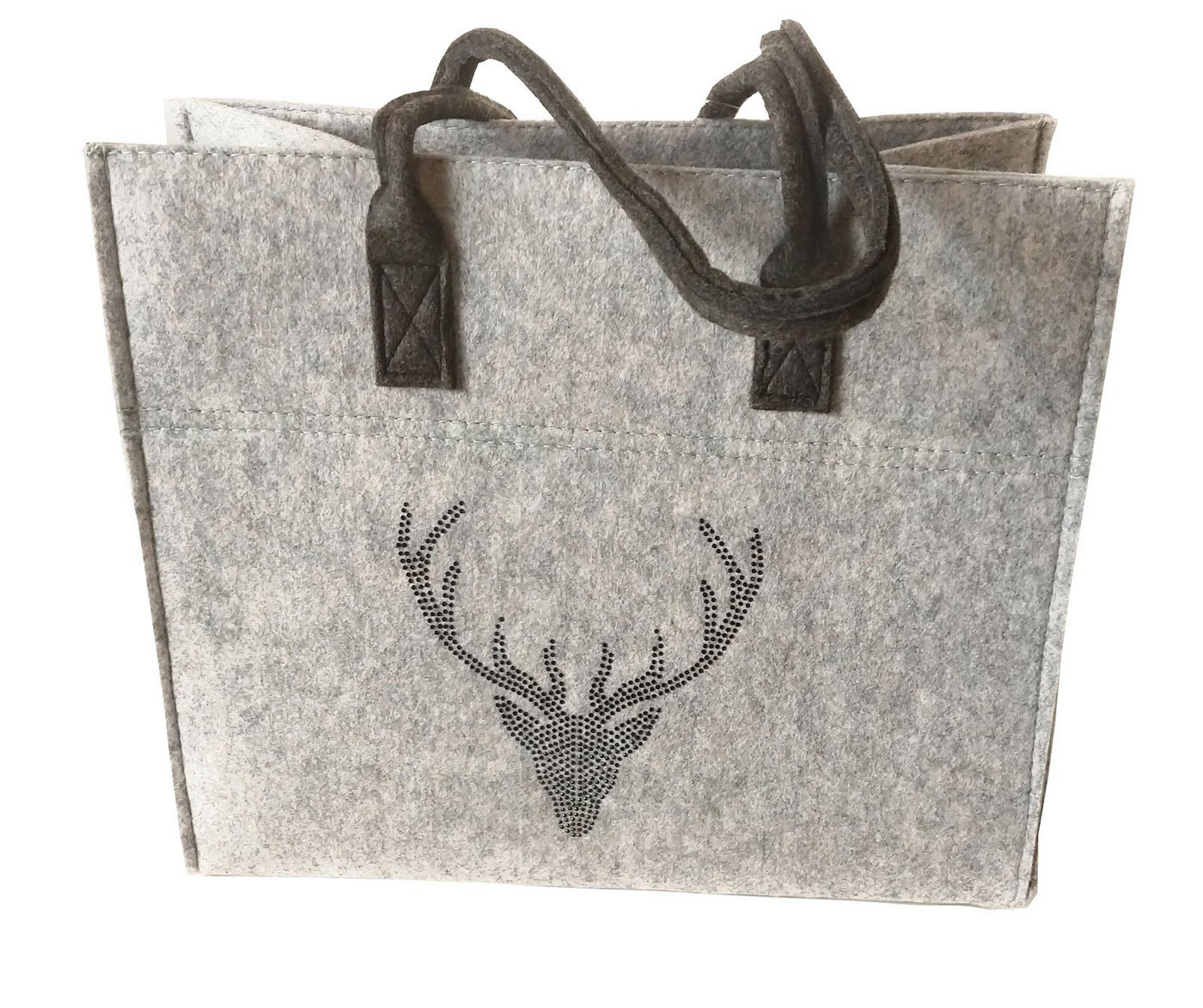 Steinnacher Bärbel Einkaufsshopper Tasche Viviana M Filz hellgrau Geweih von Steinnacher Bärbel