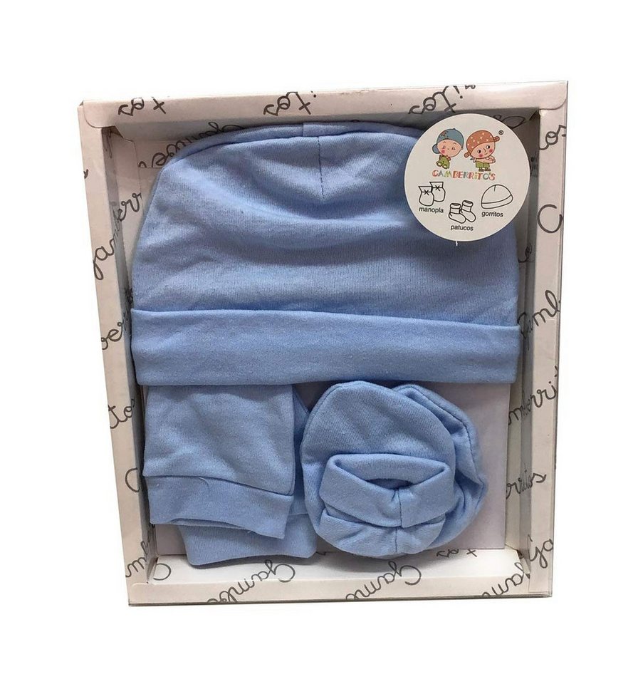 Steinnacher Bärbel Erstlingsmütze Babyset 3teilig hellblau Mütze Schuhe Fäustlinge von Steinnacher Bärbel