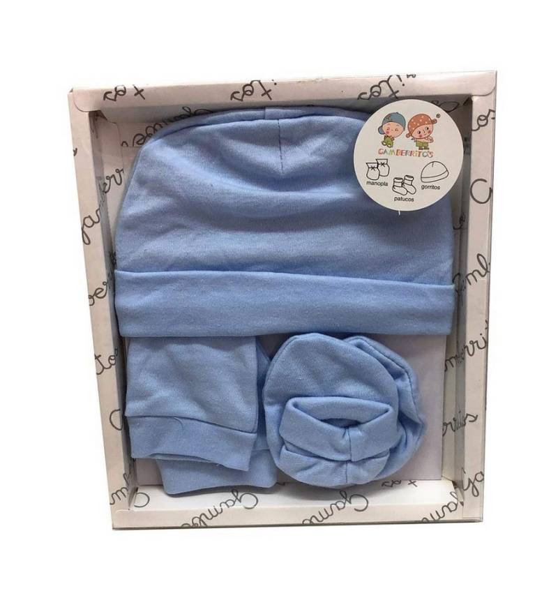 Steinnacher Bärbel Erstlingsmütze Babyset 3teilig hellblau Mütze Schuhe Fäustlinge von Steinnacher Bärbel