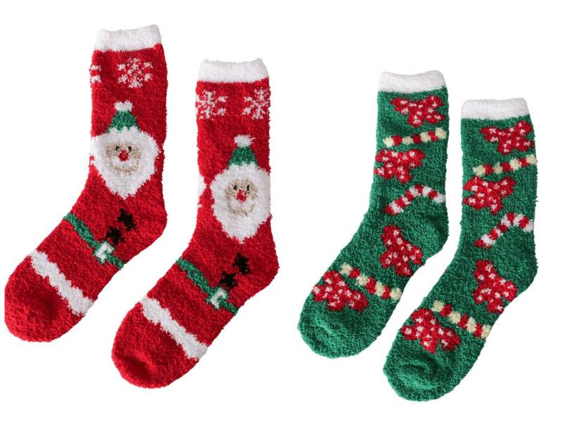 Steinnacher Bärbel Kuschelsocken Kuschelsocken 2er Set rot und grün in einer Kugel von Steinnacher Bärbel