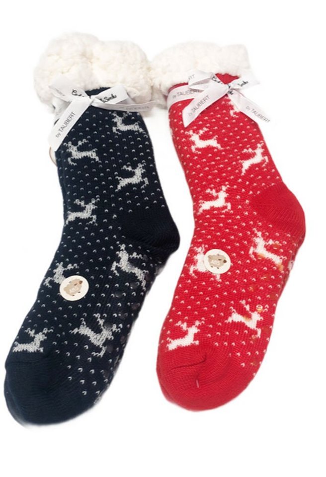 Steinnacher Bärbel Kuschelsocken Taubert Kuschelsocken 2er Set Hirsch rot und blau von Steinnacher Bärbel