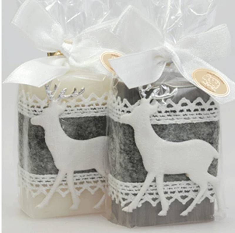 Steinnacher Bärbel Seifen-Set Florex Schafmilchseife eckig 2er Set grau und natur von Steinnacher Bärbel