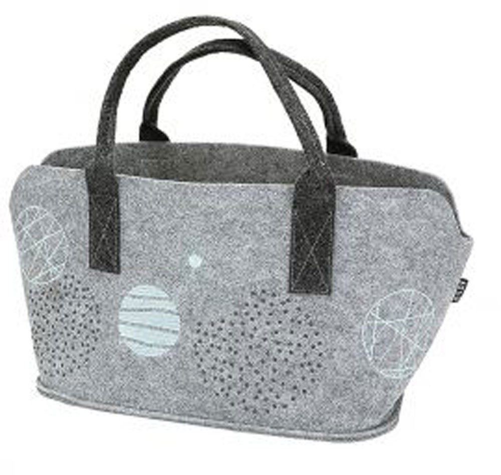 Steinnacher Bärbel Shopper Filztasche Universe bestickt hellgrau Shopper von Steinnacher Bärbel