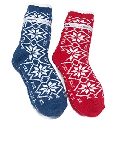 Kuschelsocken 2er Set rot und jeansblau Schneeflocken mit weißem Rand Taubert Kuschelsocken 2er Set rot und jeansblau Schneeflocken mit weißem Rand Taubert von Steinnacher