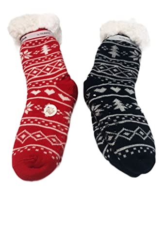 Kuschelsocken Running Deer 2er Set rot und blau Norwegermuster mit Kunstfell ABS Sohle Taubert Kuschelsocken Running Deer 2er Set rot und blau Norwegermuster mit Kunstfell ABS Sohle Taubert von Steinnacher