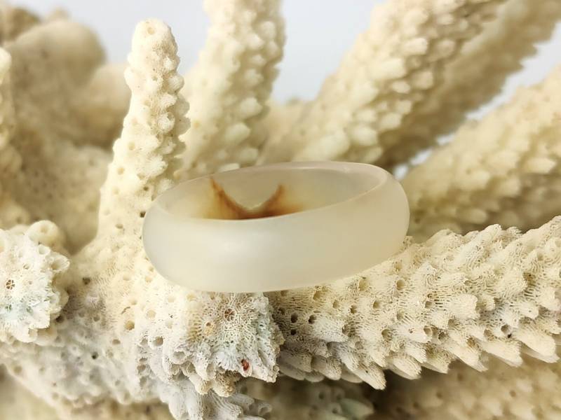 steinring Achat Weiß Gemustert Crystal Ring , Ring Edelstein, Ring, Edelstein von SteinringeStoneRings