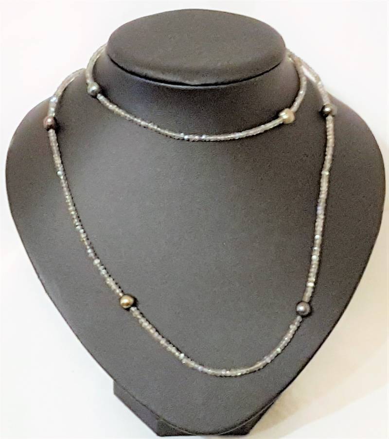 Labradorit Edelstein-Collier Mit Swzp von Steinschmuckwelt