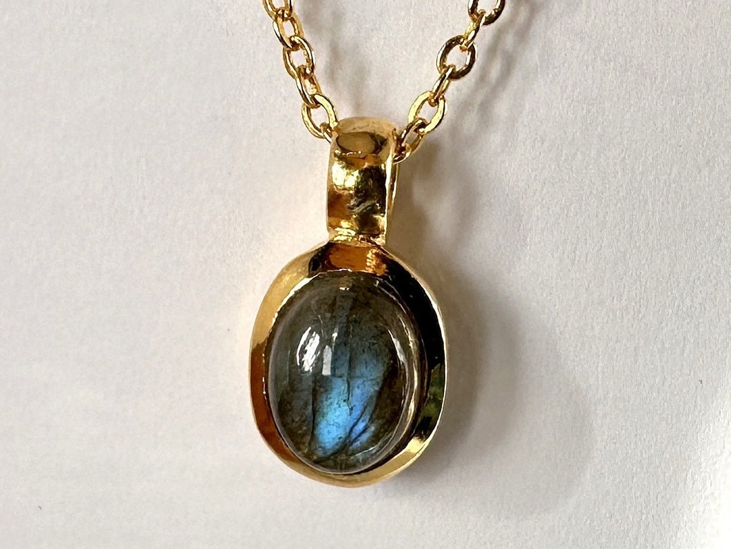 Anhänger Echter Labradorit Gold Anhänger Echter Labradorit Gold von SteinzauberShop