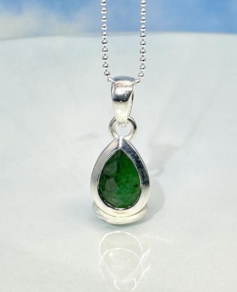 Anhänger Echter Smaragd Facettiert 925 Silber von SteinzauberShop