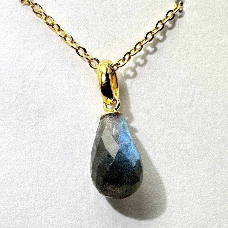 Anhänger Labradorit 18 Ct. Goldplattierung von SteinzauberShop
