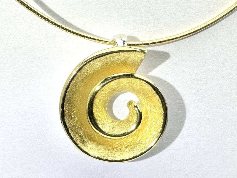 Anhänger Spirale Hart-Gold Auflage 925 Silber Anhänger Spirale Hart-Gold Auflage 925 Silber von SteinzauberShop